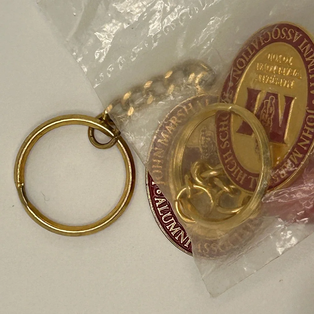 Vintage John Marshall High School Alumni Association Keychain Gold Tone Enamel
